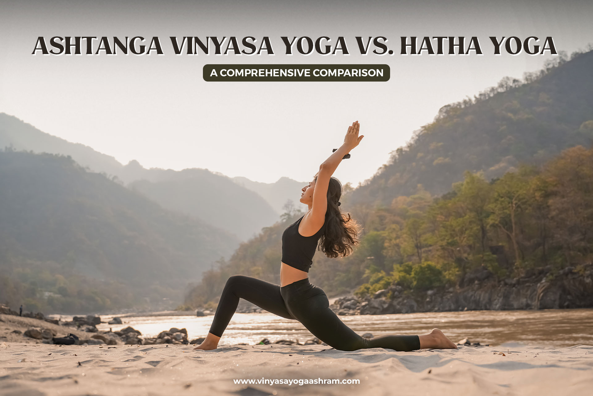 A comparison of Hatha Yoga and Vinyasa Yoga, highlighting their differences in pace, intensity, and benefits for mind and body.